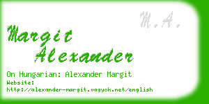 margit alexander business card